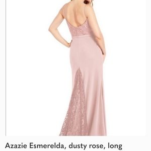 Azazie esmeralda dress, dusty rose, bridesmaid dress. Cleaned. Worn once